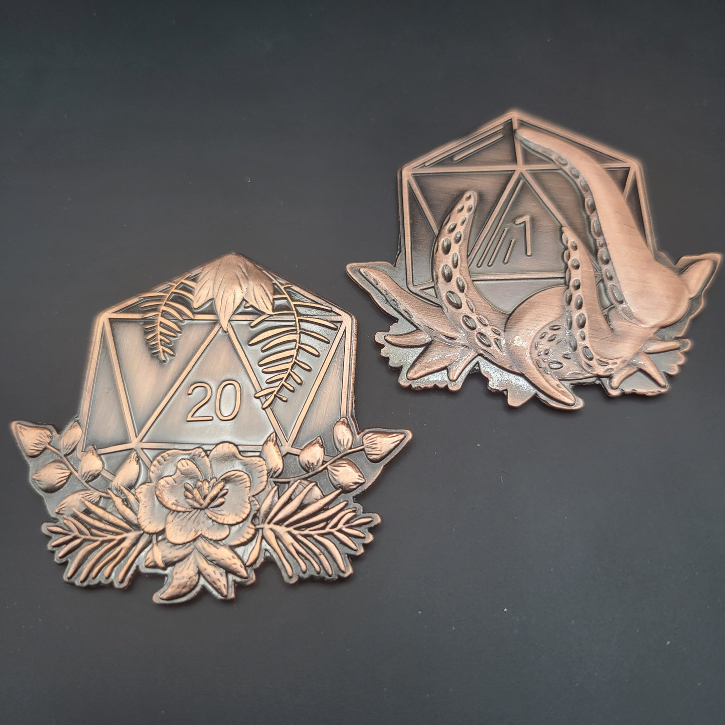 Solid Metal D2 Coin - Luck of the D20