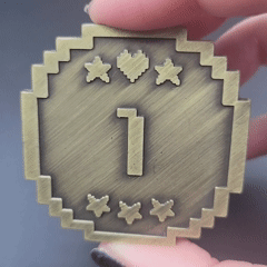 Solid Metal D2 Coin - Pixel Perfection
