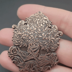 Solid Metal D2 Coin - Tech and Nature