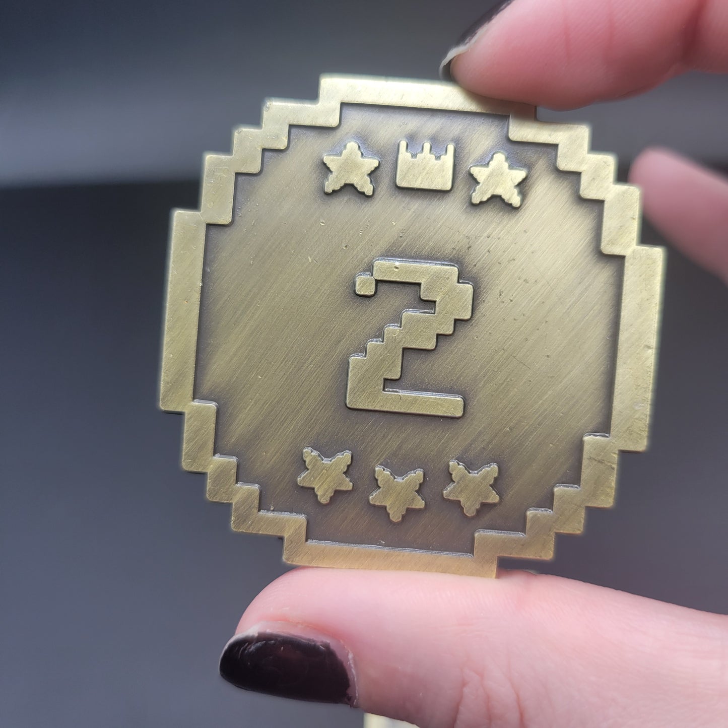 Solid Metal D2 Coin - Pixel Perfection