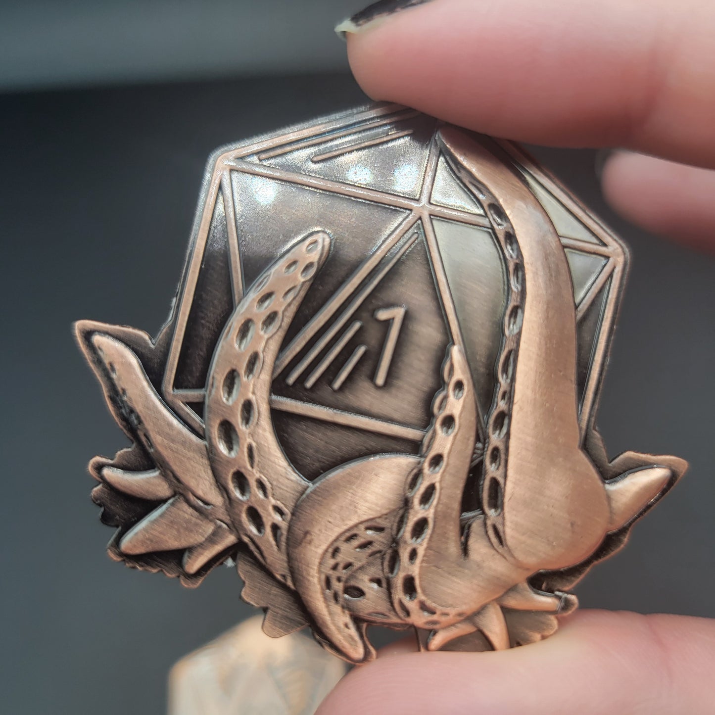 Solid Metal D2 Coin - Luck of the D20