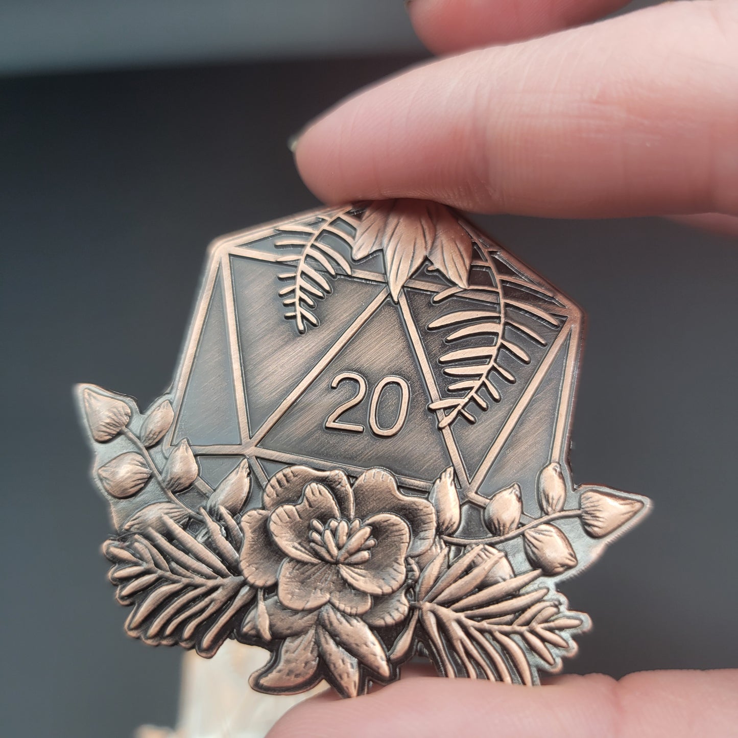 Solid Metal D2 Coin - Luck of the D20