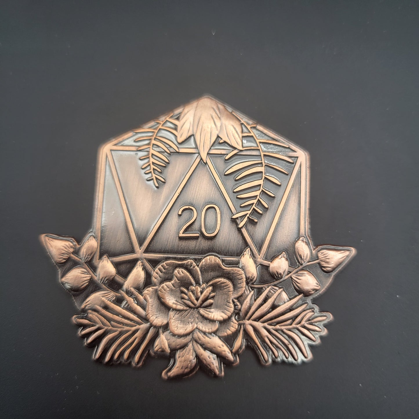 Solid Metal D2 Coin - Luck of the D20