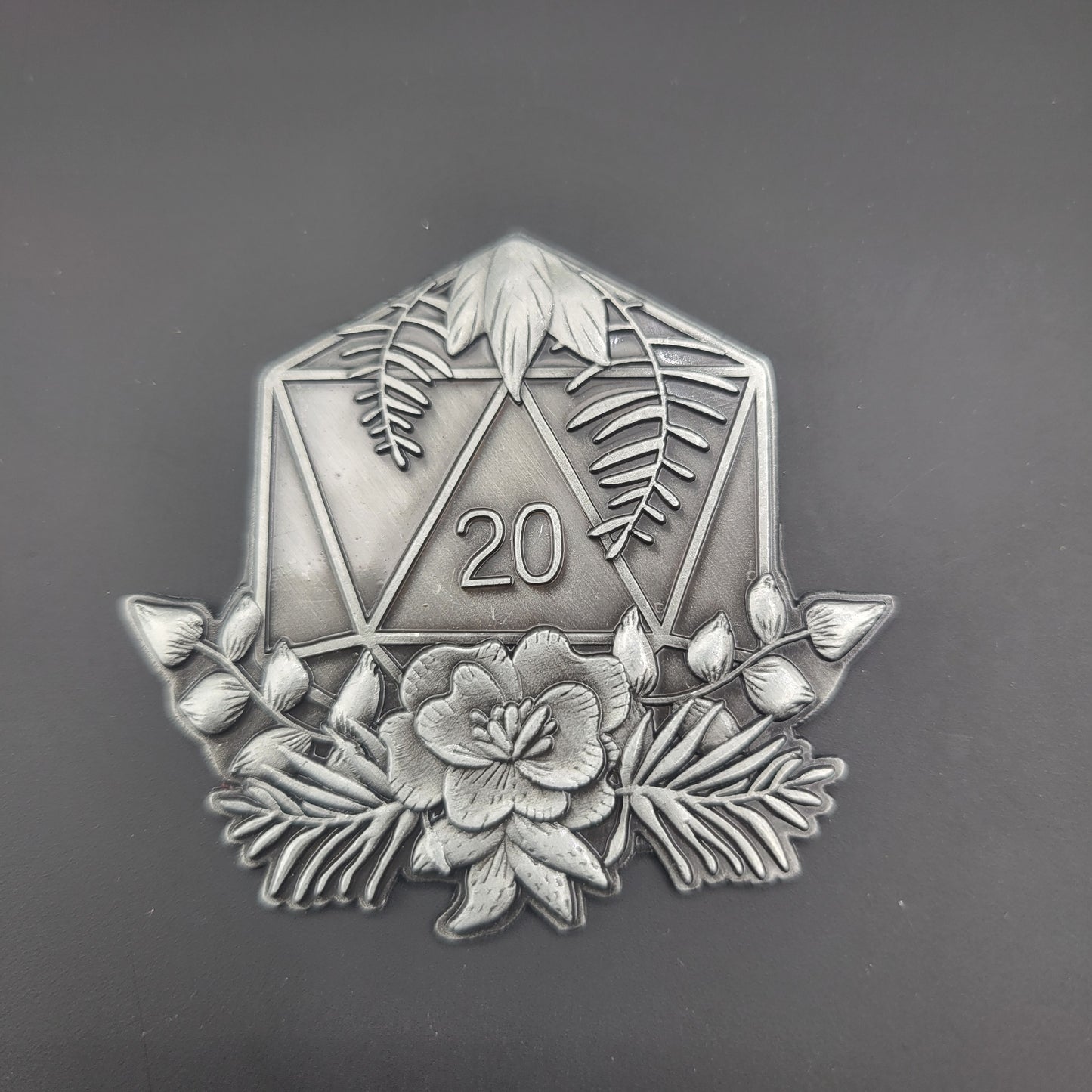 Solid Metal D2 Coin - Luck of the D20