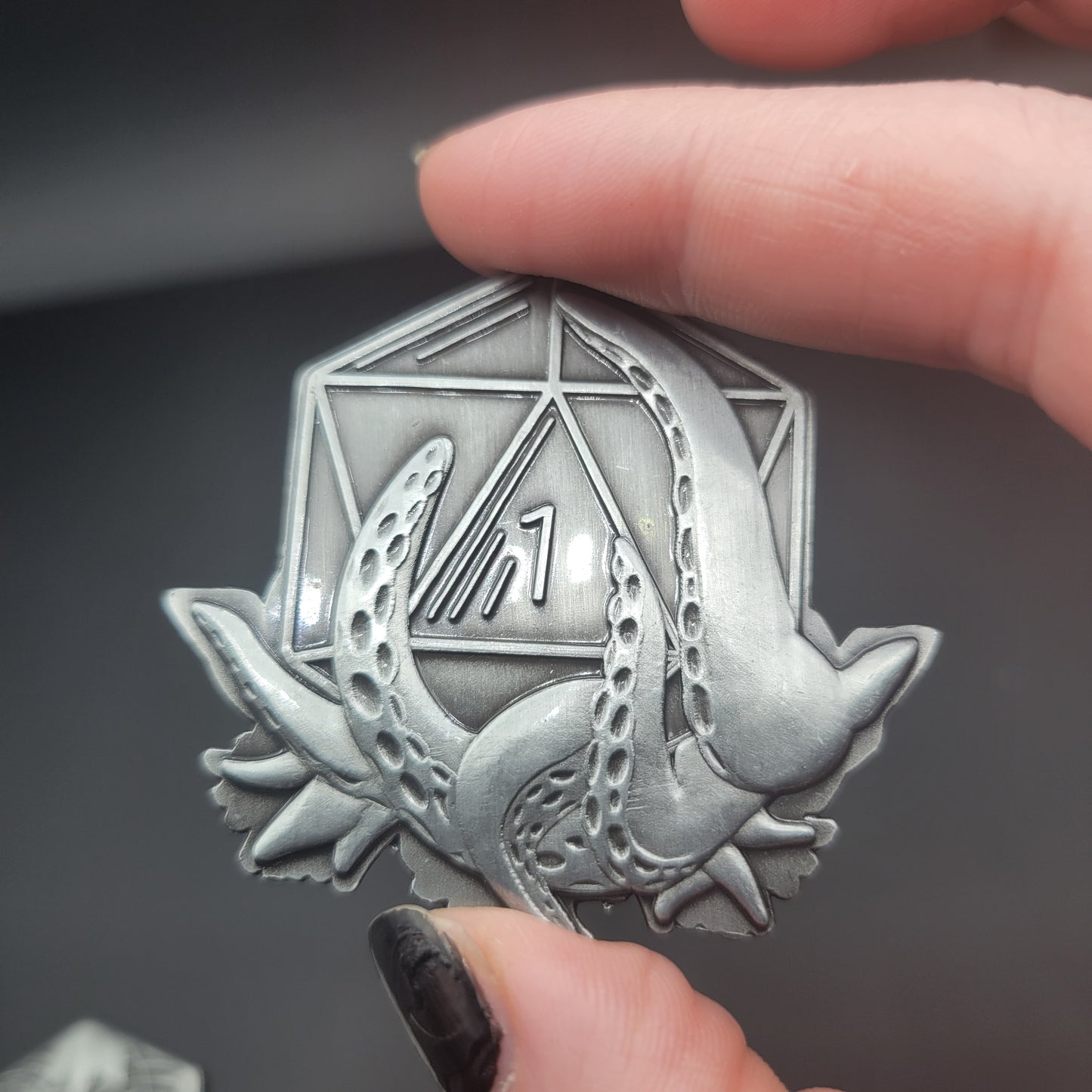 Solid Metal D2 Coin - Luck of the D20