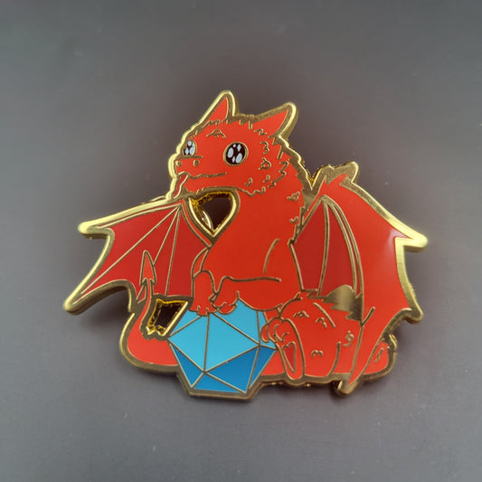 Hard Enamel Pin - Dice Dragon