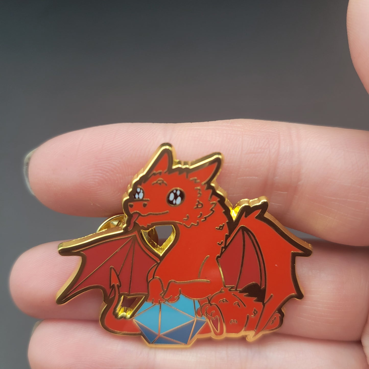 Hard Enamel Pin - Dice Dragon