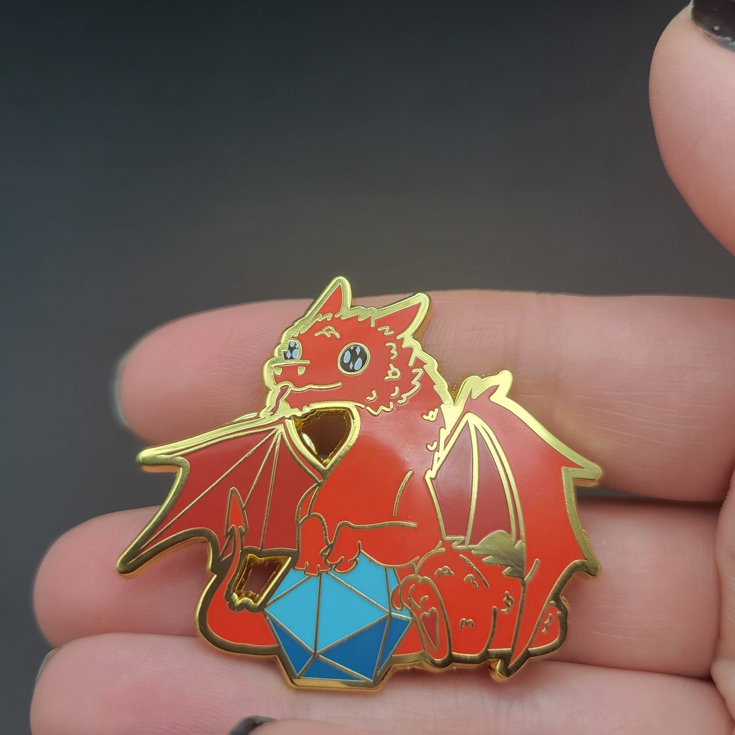 Hard Enamel Pin - Dice Dragon