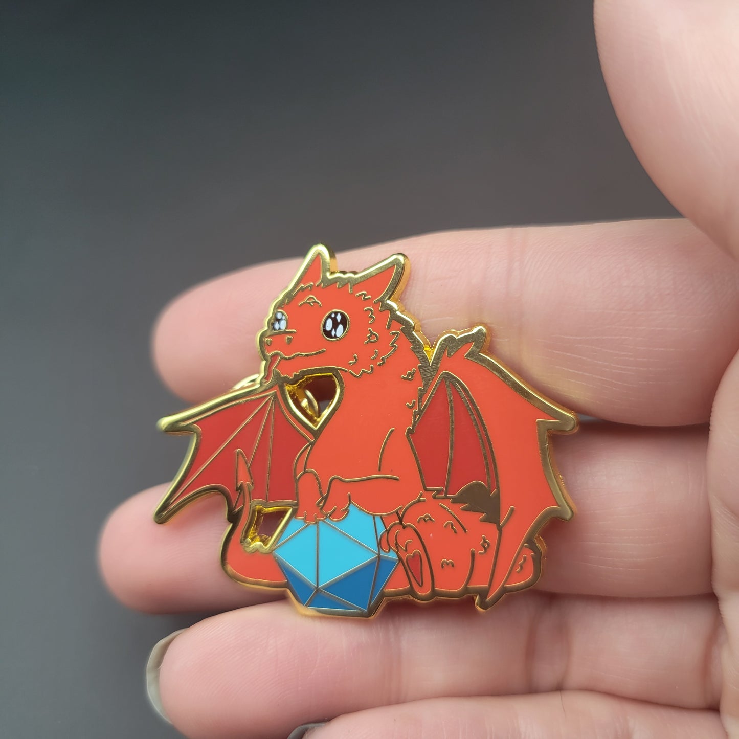 Hard Enamel Pin - Dice Dragon