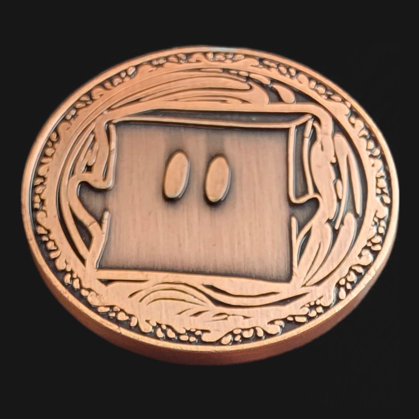 Solid Metal D2 Coin - Owlbear and Gelatinous Cube