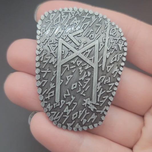 Solid Metal D2 Coin - Runic Writings